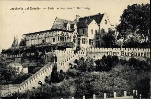 Ak Dresden Loschwitz, Hotel und Restaurant Burgberg