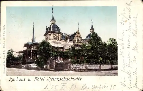 Leuchtfenster Ak Dresden Kleinzschachwitz, Kurhaus und Hotel