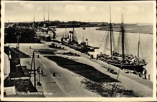 Ak Den Helder Nordholland, Panorama Haven