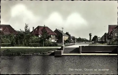 Ak Den Helder Nordholland, Gezicht op Javastraat