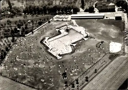 Ak Eberstadt Darmstadt in Hessen, Fliegeraufnahme, Freibad