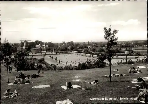 Ak Eberstadt Darmstadt in Hessen, Schwimmbad