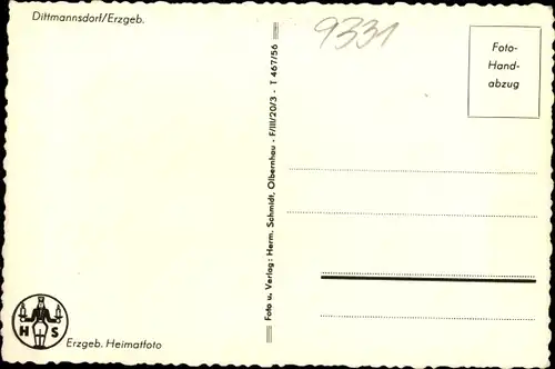 Ak Dittmannsdorf Olbernhau im Erzgebirge, Teilansicht