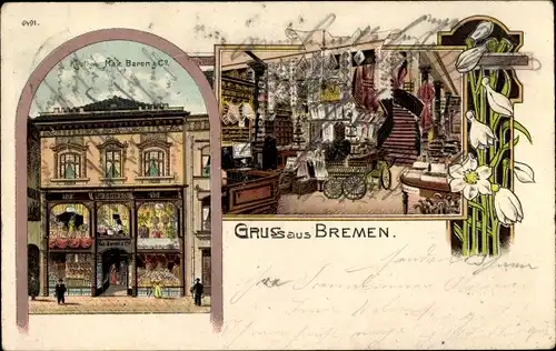 Litho Hansestadt Bremen, Kaufhaus Max Baron & Cie., Innenansicht