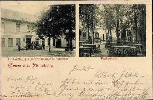 Ak Pinneberg in Schleswig Holstein, H. Trettau's Gasthof, Inh. E. Hüttmann