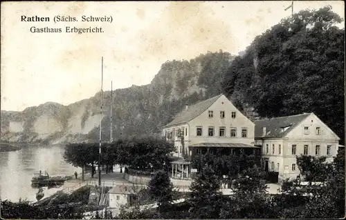 Ak Rathen an der Elbe Sächsische Schweiz, Gasthaus Erbgericht, E. Kayser