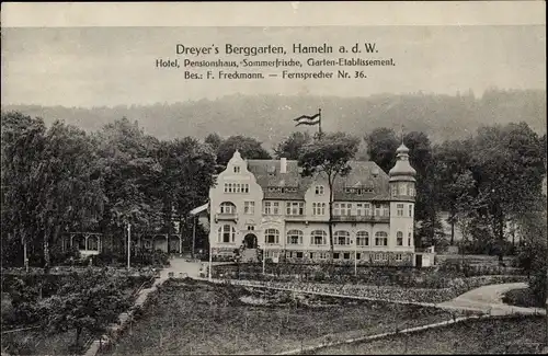 Ak Hameln an der Weser Niedersachsen, Hotel Dreyer's Berggarten