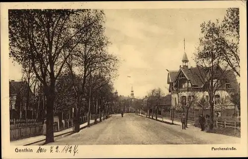 Ak Genthin am Elbe Havel Kanal, Parchenstraße