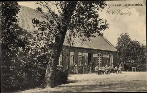 Ak Cappel-Neufeld Wurster Nordseeküste Landkreis Cuxhaven, Straßenpartie am Gasthof