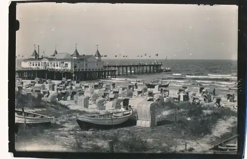 Foto Ostseebad Ahlbeck Heringsdorf auf Usedom, Seebrücke, Strand, Ruderboote