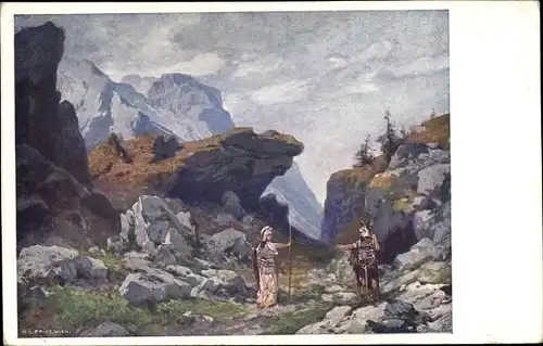 Künstler Ak Prinz, Karl Ludwig, Walküre, Am Bergjoch