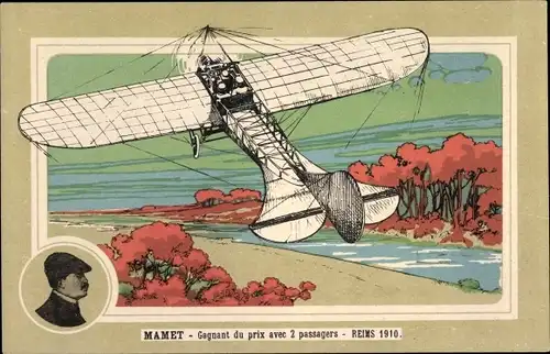 Ak Aviation, Aviateur Mamet, Gagnant du prix avec 2 passagers, Reims 1910