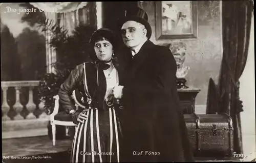 Ak Schauspielerin Ebba Thomsen und Schauspieler Olaf Fönss, Das jüngste Gericht