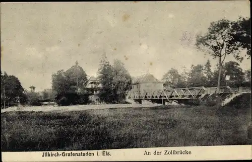 Ak Illkirch Graffenstaden Grafenstaden Elsass Bas Rhin, An der Zollbrücke