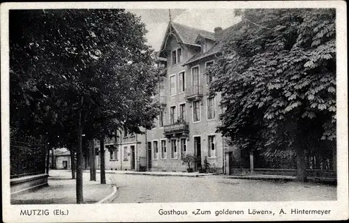 Ak Mutzig Elsass Bas Rhin, Gasthaus zum goldenen Löwen, Inh. A. Hintermeyer