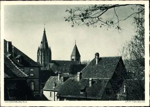 Ak Wissembourg Weißenburg Elsass Bas Rhin, Stiftskirche