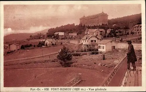 Ak Font Romeu Odeillo Via Pyrénées Orientales, Vue generale, Grand Hotel