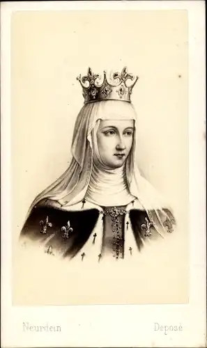 Carte de Visite Margarete von der Provence, Frau von Louis IX.