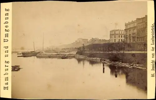 CdV Hamburg um 1880/1890, Ansicht von der Lombardsbrücke auf die Binnenalster