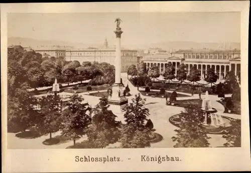 Foto Stuttgart am Neckar, Schlossplatz, Königsbau, um 1860