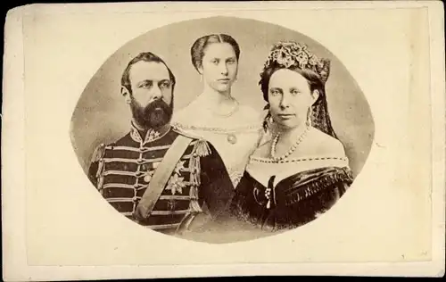 CdV König Karl XV. von Schweden und Norwegen, Luise von Oranien-Nassau, Prinzessin Louise