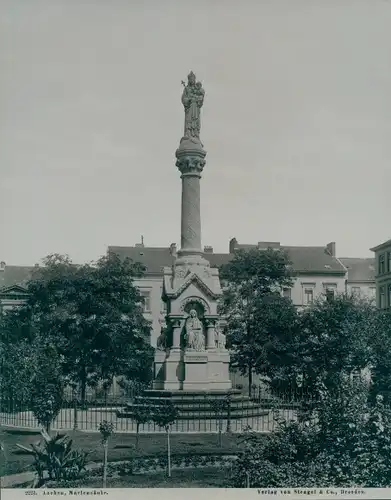 Foto Aachen in Nordrhein Westfalen, um 1885, Mariensäule