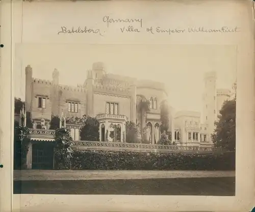 Foto Babelsberg Potsdam in Brandenburg, um 1870, Villa Kaiser Wilhelm I., Berlin, Kunstgallerie