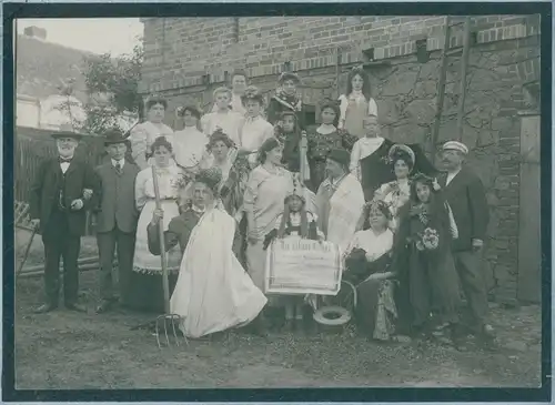 Foto Bollersdorf Oberbarnim Märkisch Oderland, Sommerfrischler, Laiendarsteller, Gruppenbild