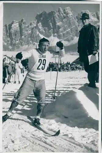 Foto Wintersport, Russischer Skilangläufer Wladimir Semjonowitsch Kusin, Startnr. 29, Colmar