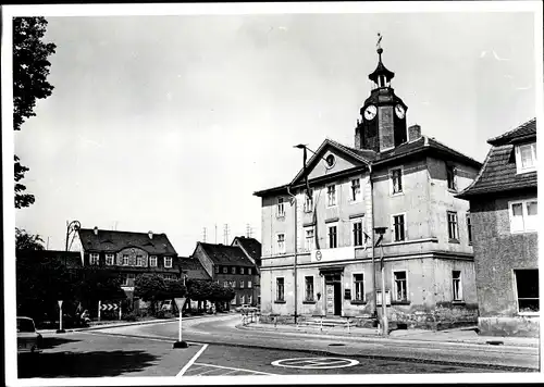 Foto Bürgel in Thüringen, Straßenpartie, Rathaus