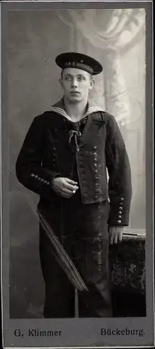 Foto Deutscher Seemann in Uniform, Zigarette, Fotograf G. Klimmer, Bückeburg