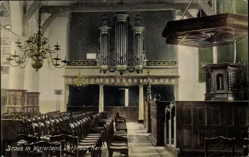 Ak Broek in Waterland Nordholland Niederlande, Kerk, interieur