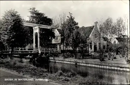 Ak Broek in Waterland Nordholland Niederlande, Zuiderbrug