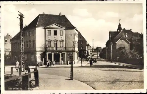 Ak Gröba Riesa an der Elbe Sachen, Hafenstraße, Riesaer Bank