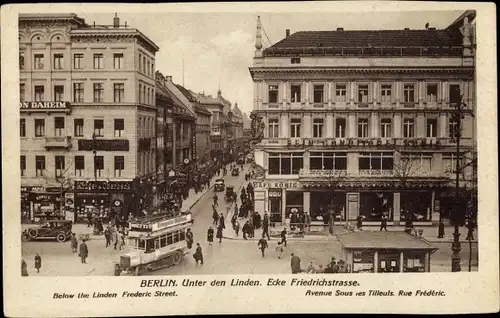 Ak Berlin Mitte, Unter den Linden, Ecke Friedrichstraße