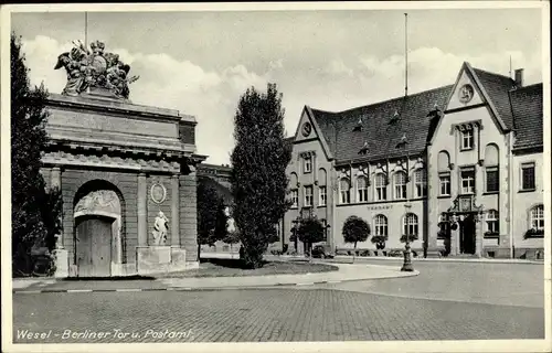Ak Wesel am Niederrhein, Berliner Tor, Postamt