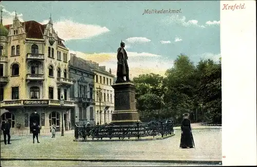 Ak Krefeld am Niederrhein, Moltkedenkmal