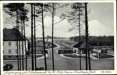 Ak Bergen in der Lüneburger Heide, Haupteingang zu Kaserne und Übungsplatz