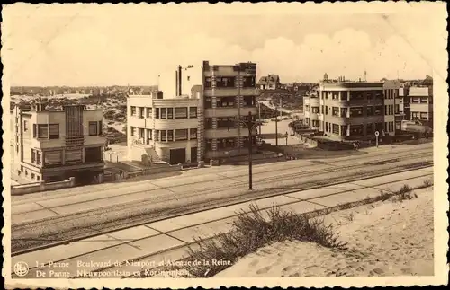 Ak La Panne Westflandern, Boulevard de Nieuport, Avenue de la Reine