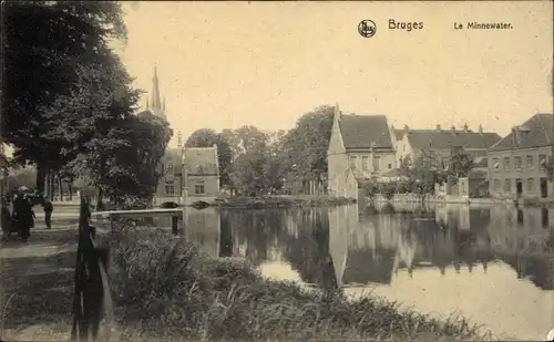 Ak Bruges Brügge Flandern Westflandern, Le Minnewater