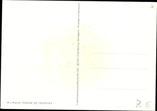 Künstler Ak Hummel, Warum so traurig, Weinendes Mädchen