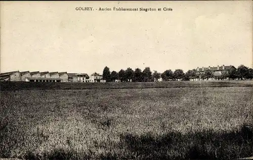 Ak Golbey Vosges, Ancien Etablissement Singrünn et Cites