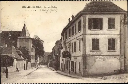 Ak Soultz Sulz Elsass Haut Rhin, Rue du Ballon