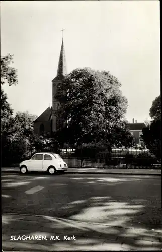 Ak Slagharen Overijssel, Katholische Kirche, Auto