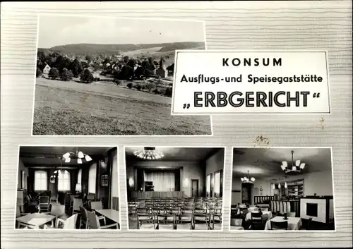 Ak Raschau Markersbach Erzgebirge, Panorama, Ausflugs und Speisegaststätte Erbgericht