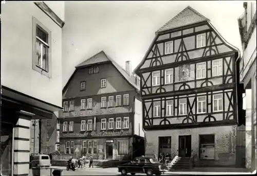 Ak Schmalkalden im Thüringer Wald, Stadtpartie. Autos, Gasthaus