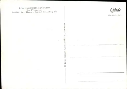 Ak Streithausen im Westerwald, Abtei Marienstatt, Kloster Gaststätte