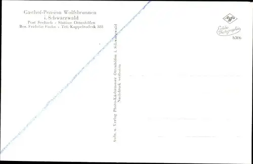 Ak Seebach in Baden Schwarzwald, Gasthof Wolfsbrunnen
