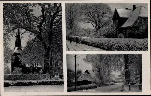 Ak Hohn in Schleswig Holstein, Ortsansichten im Winter