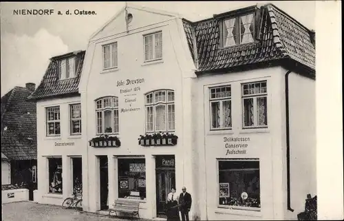 Ak Ostseebad Niendorf Timmendorfer Strand, Kolonialwarenhandlung Drevsen